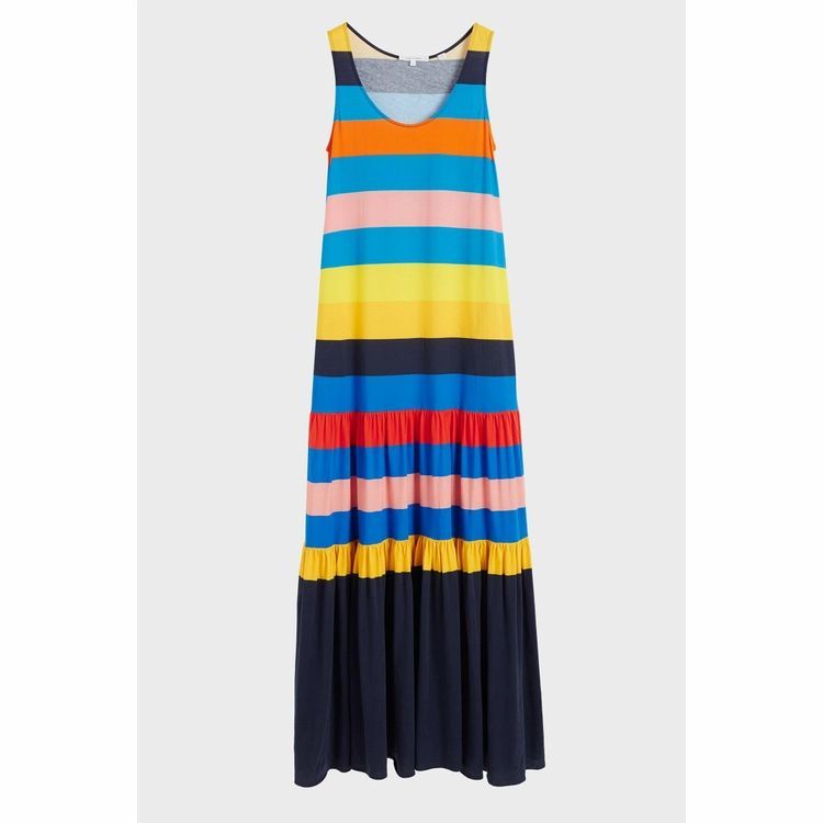 Rainbow Sunset Holiday Organic Jersey Maxi Dress