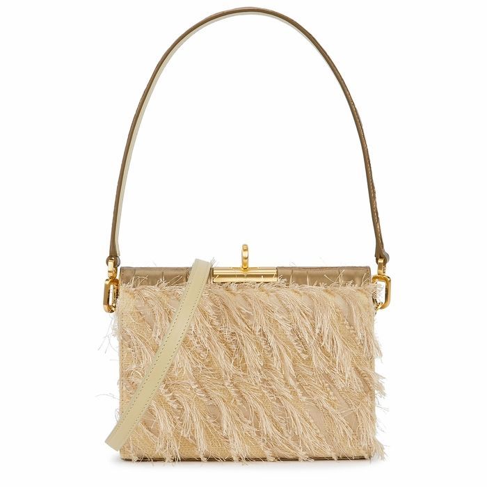 Gemma Fringed Leather And Canvas Shoulder Bag