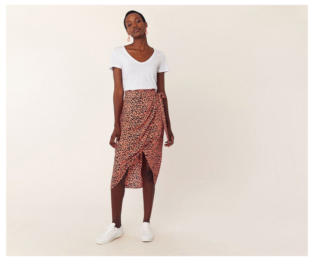 Leopard Wrap Midi Skirt