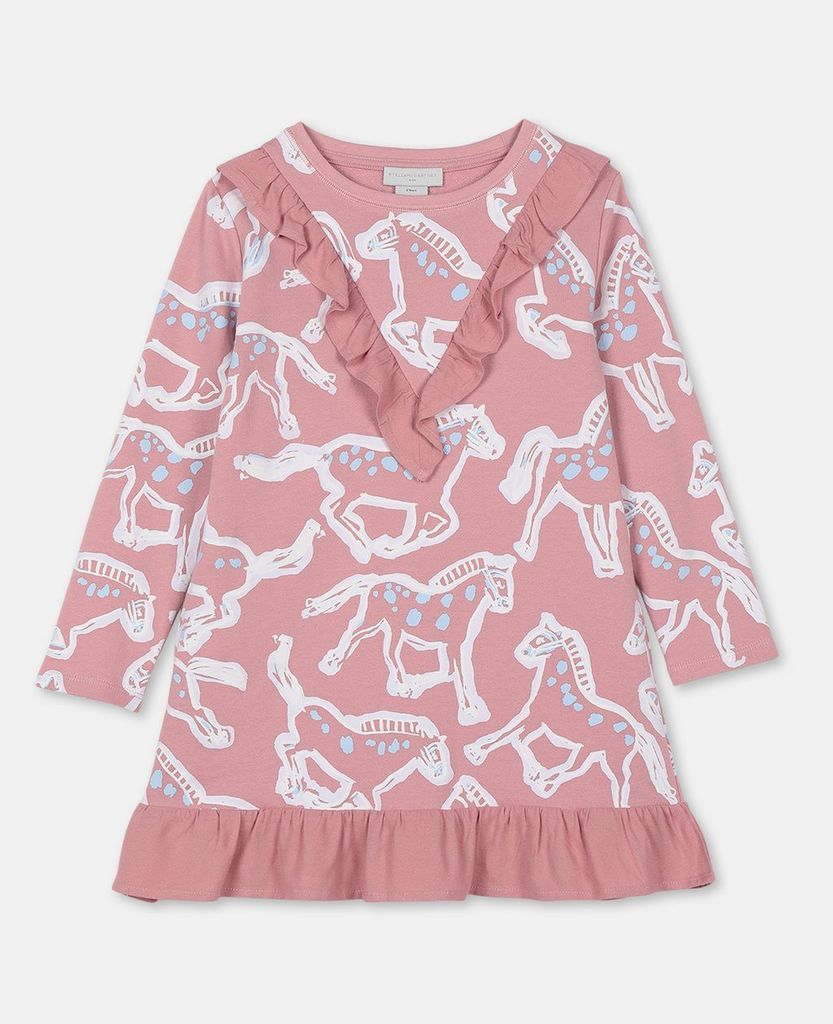 Pink Horses Fleece Dress, Women's, Size 2
