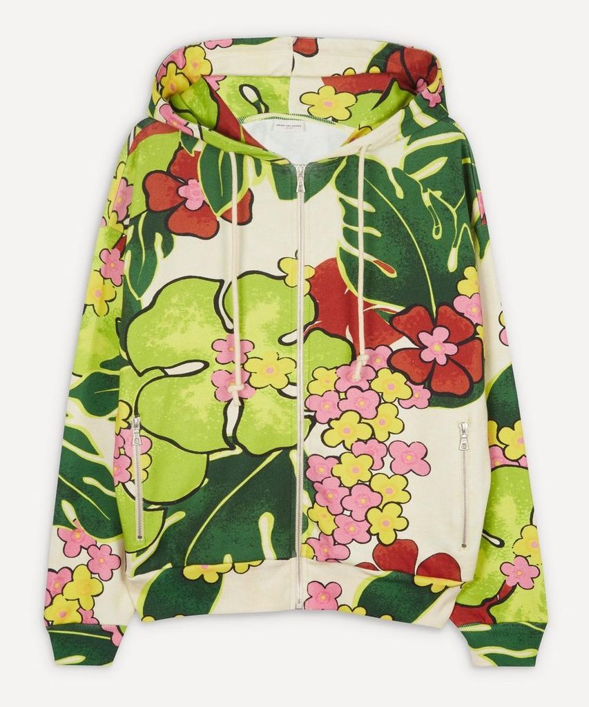 Floral Print Jersey Hoody