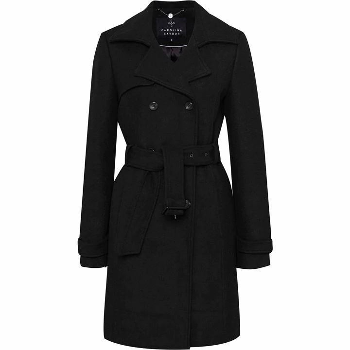 Ladies Woollen Winter Coat With Belt Detail