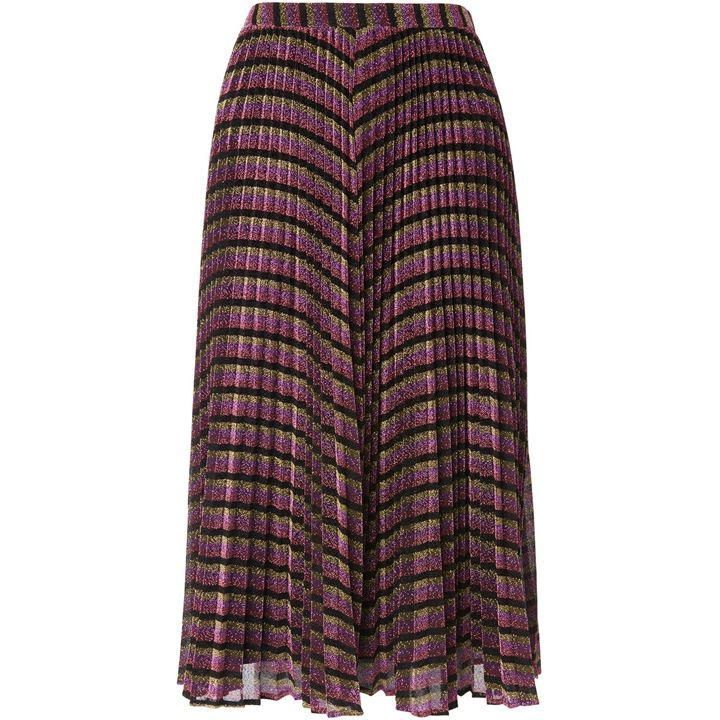Stripe Sparkle Pleated Skirt