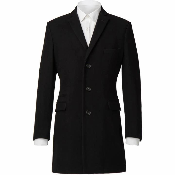 Black Melton Overcoat