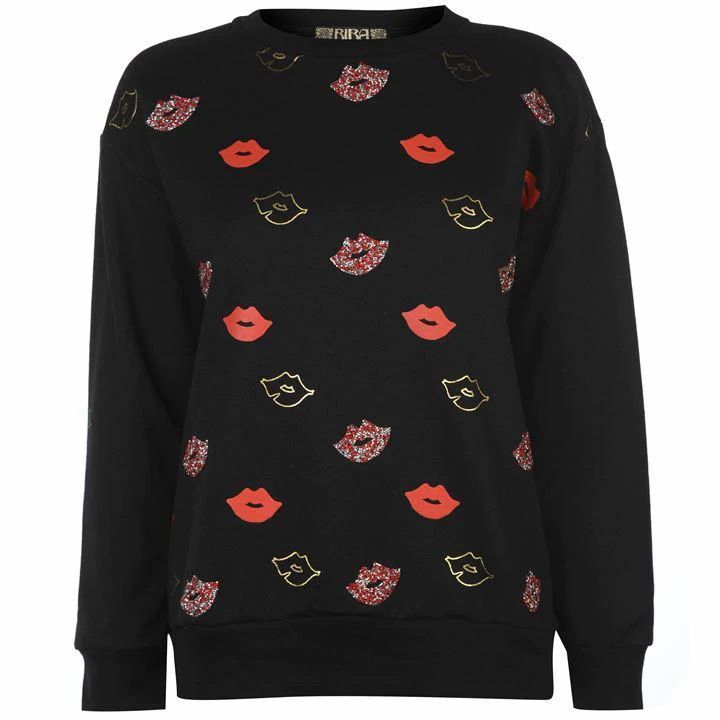 Embellished Lips Sweater