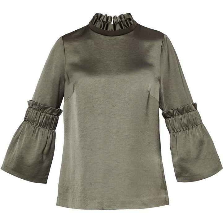 Myani Frilled Sleeve High Neck Top