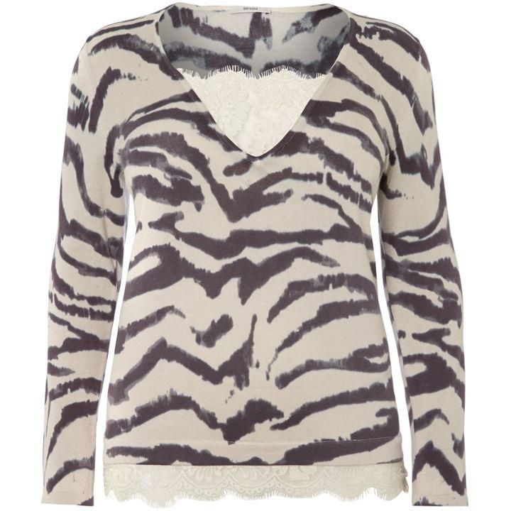 Plus Size Adri v neck leopard knitted sweater