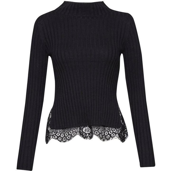 Nicola Knits Lace High Neck Jumper