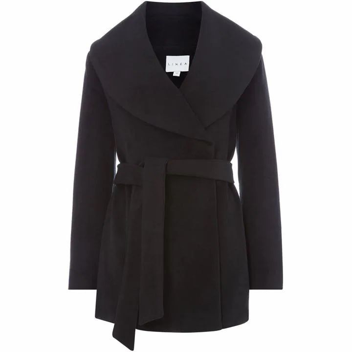 Shawl collar belted coat