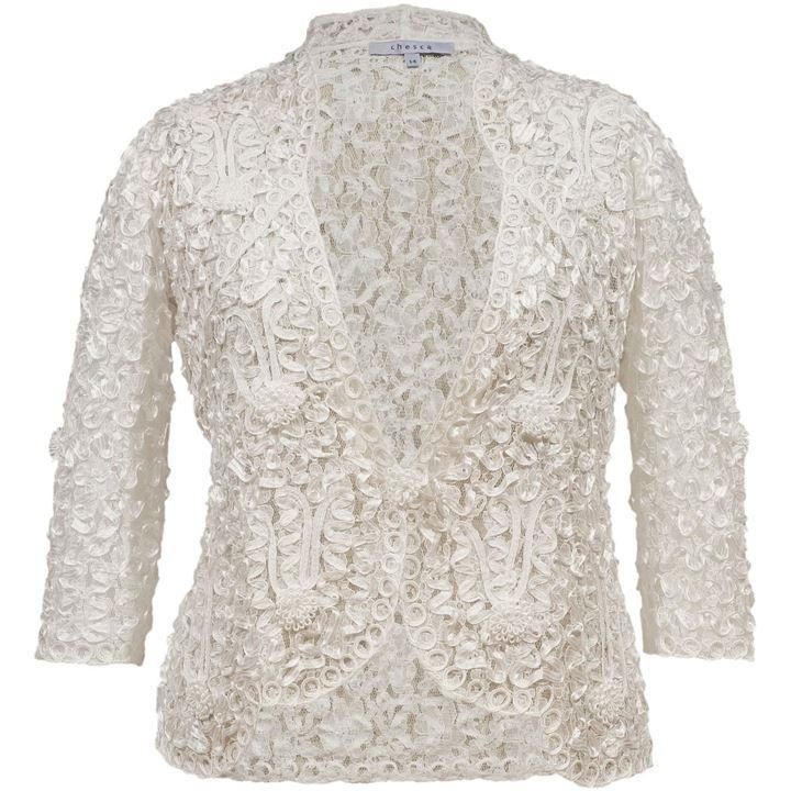 Lace jacket with cornelli trim