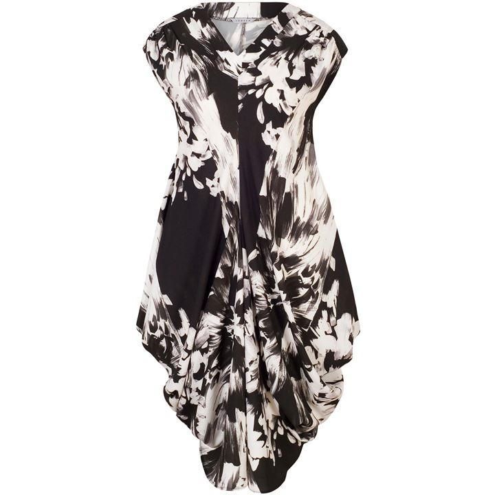 Abstract Floral Stretch Drape Dress