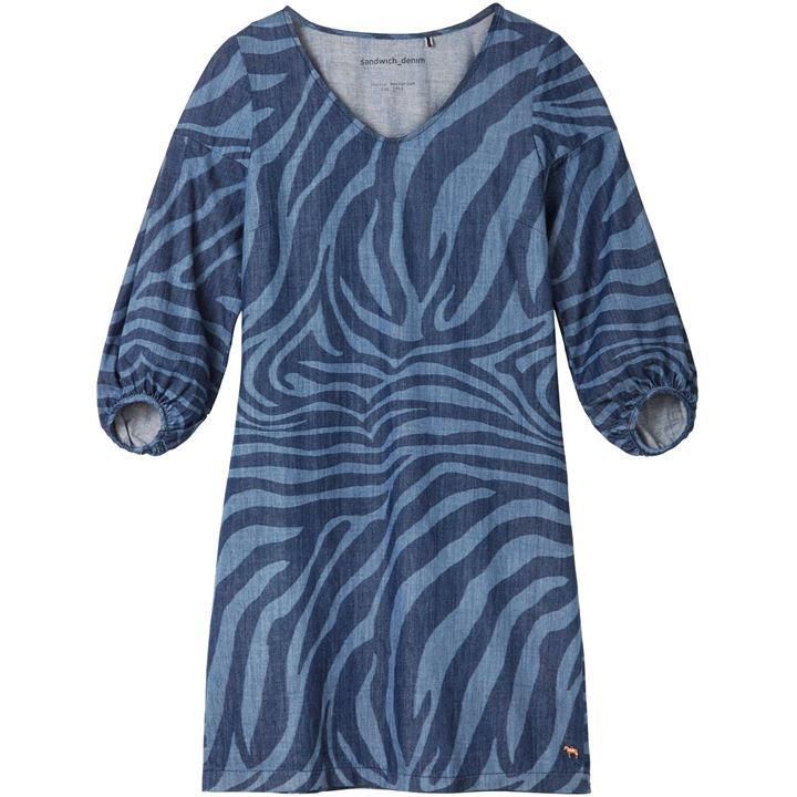 Zebra Print Denim Dress