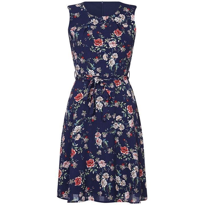 Oriental Blossom Print Skater Dress