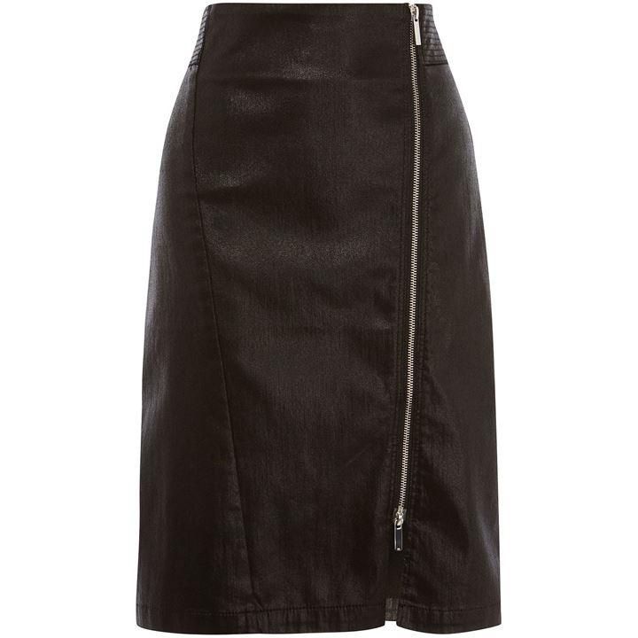 Coated Midi Skirt