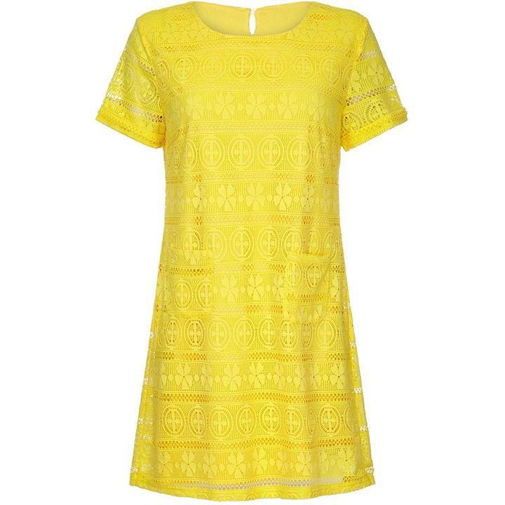 Crochet Lace Tunic Dress With Pocket