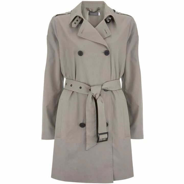 Pale Khaki Belted Trench Coat