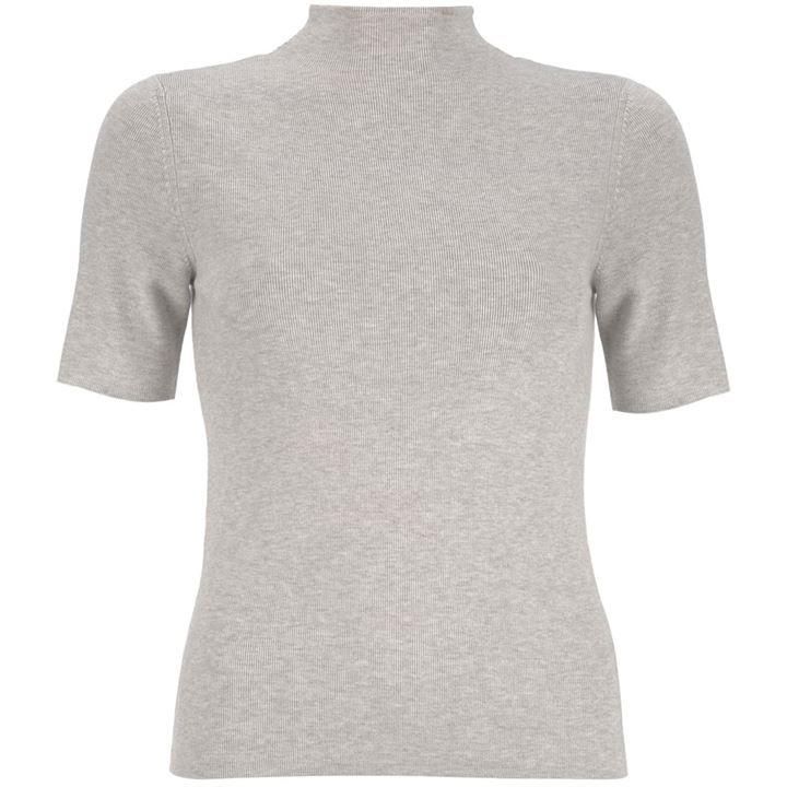 Neutral Funnel Neck Fitted Tee