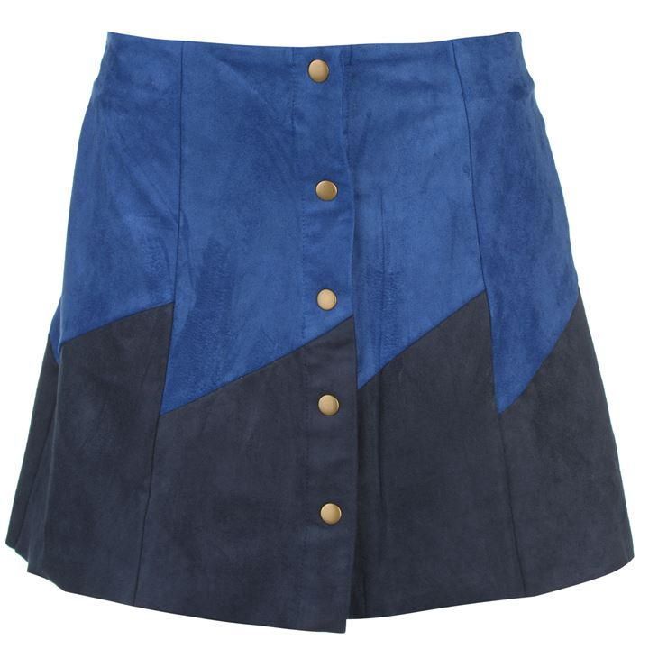 Button Front Panel Skirt