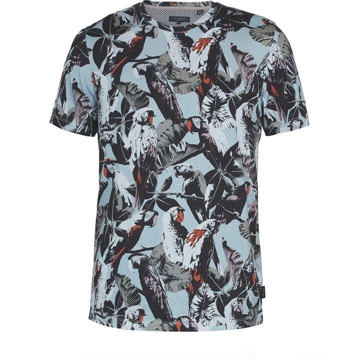 Beakme Parrot Print Cotton Tshirt