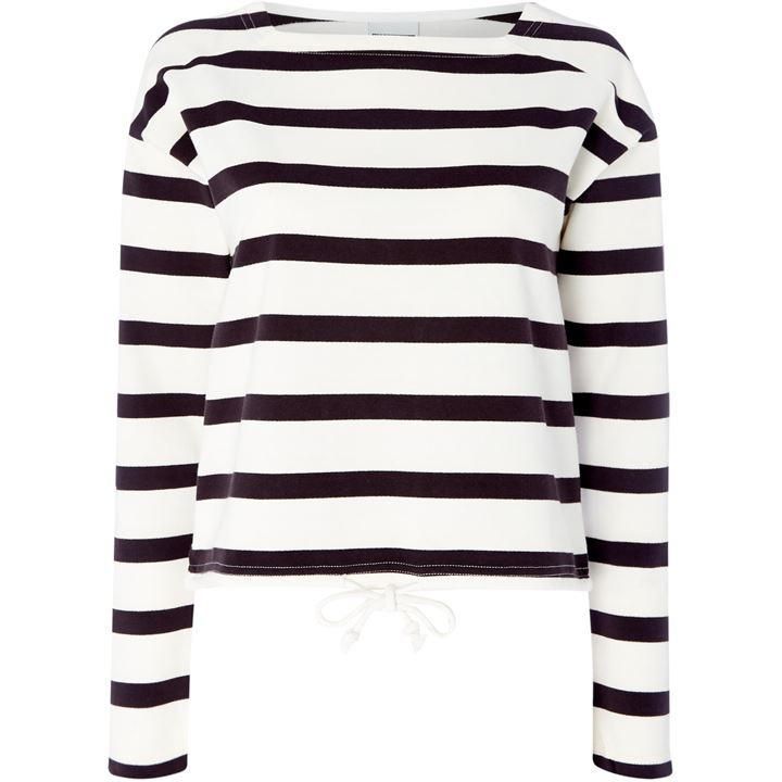 Atlas Drawcord Striped Sweatshirt