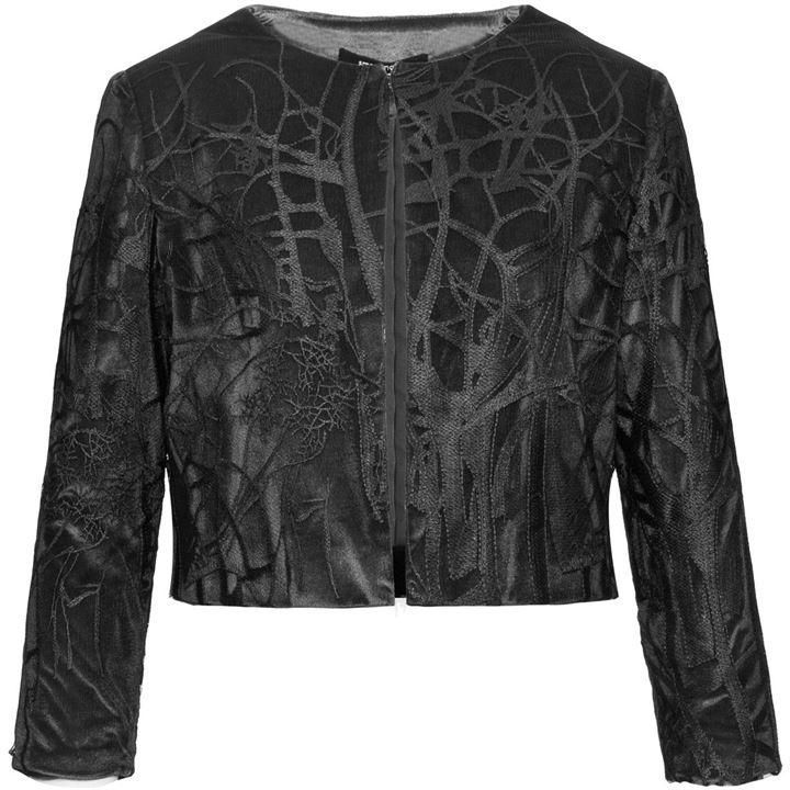 Lace And Velvet Cropped Jacket