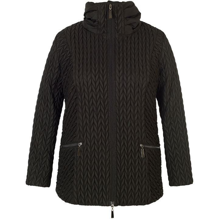 Cable Embroidered Quilted Coat