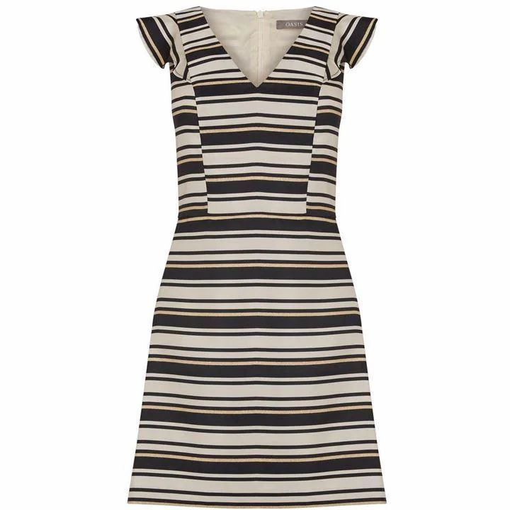 Stripe jacquard shift dress