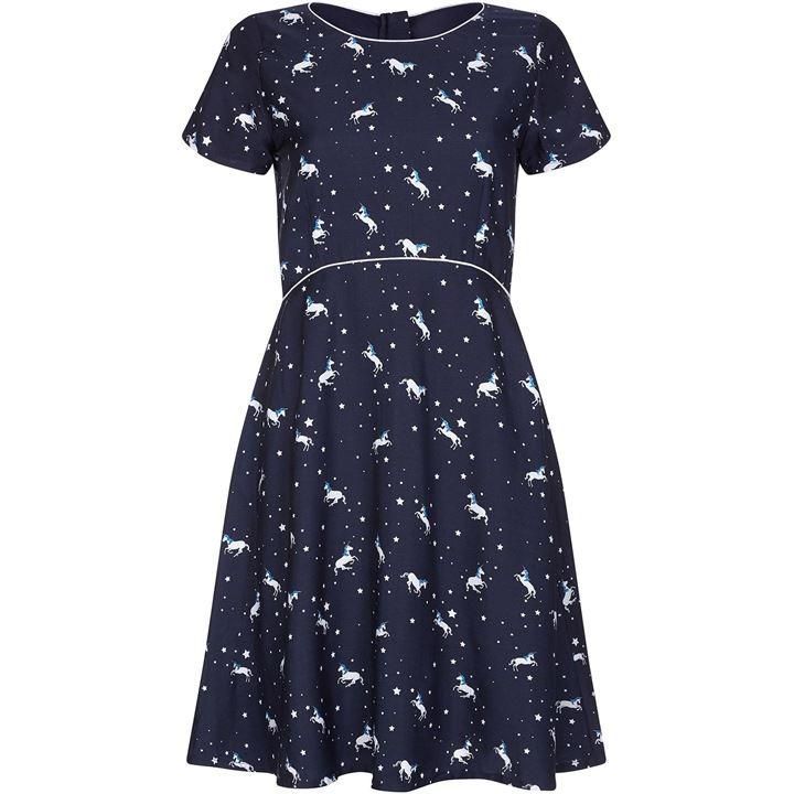 Unicorn And Star Print Dress