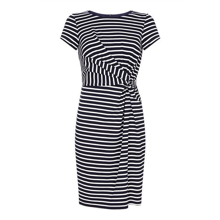 Striped Ruched Jersey Dress