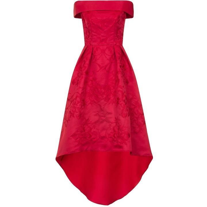 Fold-Over Bardot Midi Dress