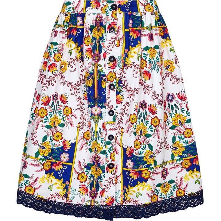 Mexican Folk Print Skirt