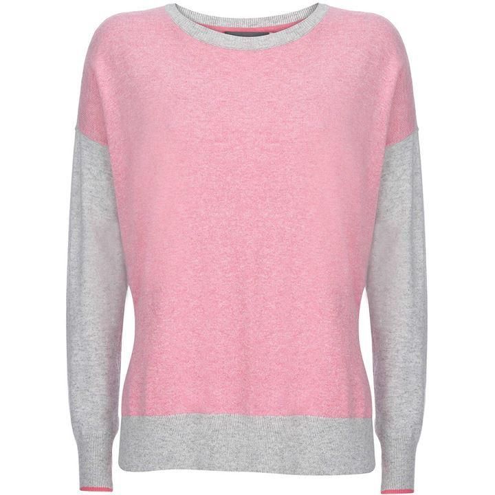 Pink & Grey Blocked Knit
