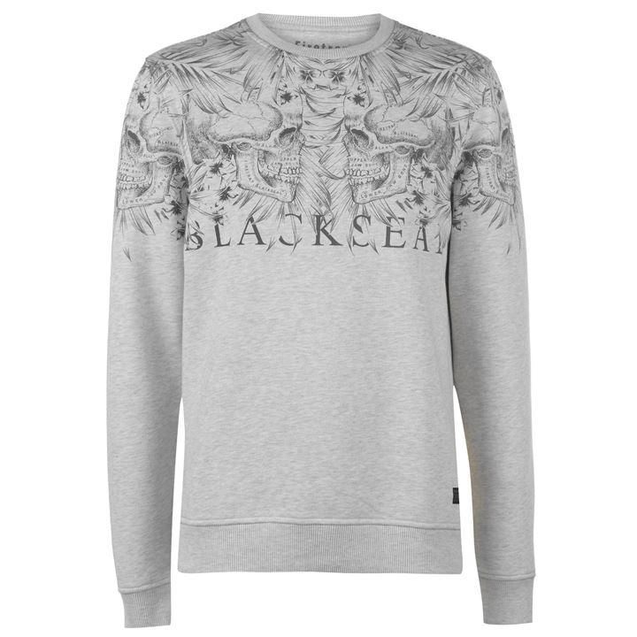 Blackseal Skull Leaf Crew Sweater