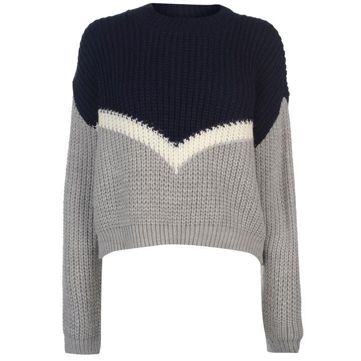 Deluxe Colour Block Knitted Jumper