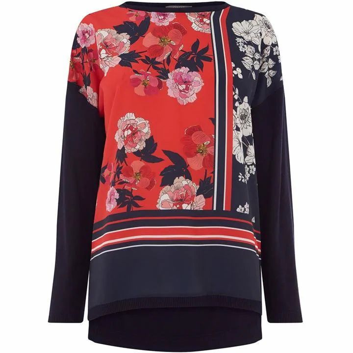 Floral Placement Woven Top