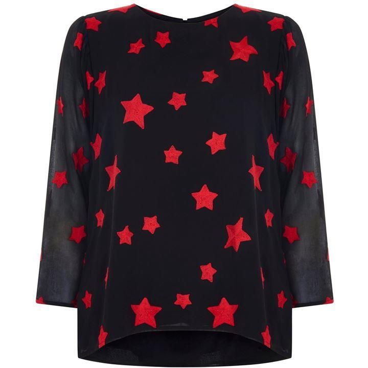 Maple Star Embroidered Blouse