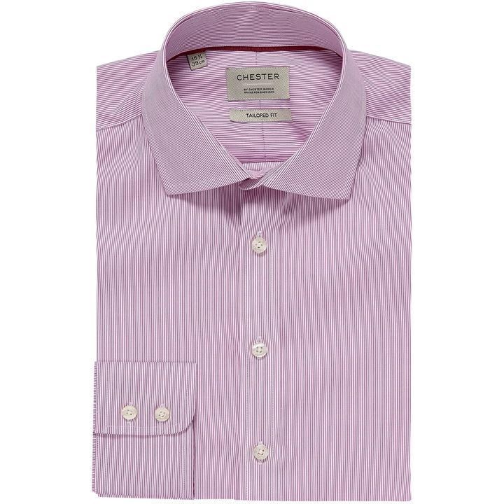 Hairline Stripe Tailored Fit Shirt-Purple-15