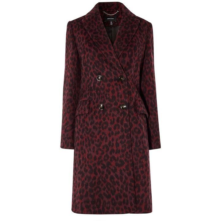 Leopard Print Tailored Coat