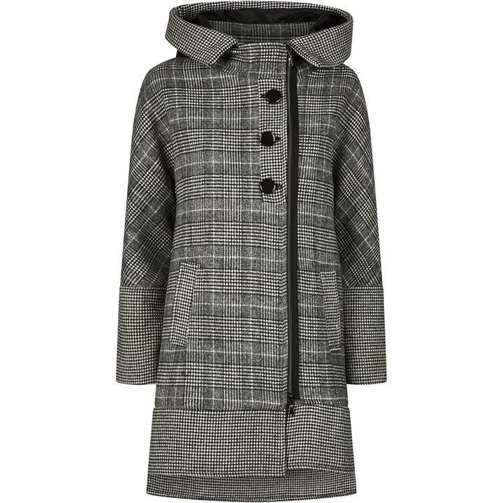 Check Hooded Coat