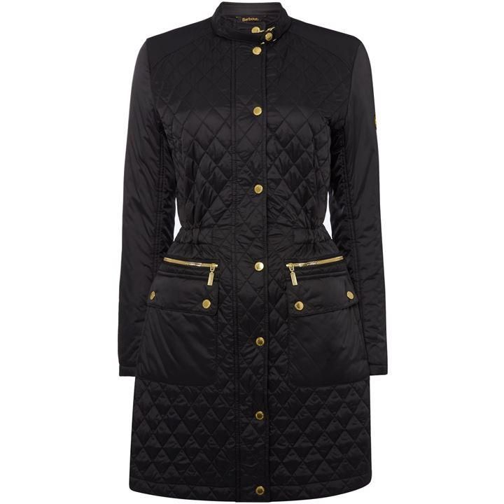 Port Gower Long Quilted Coat With Zip Pockets