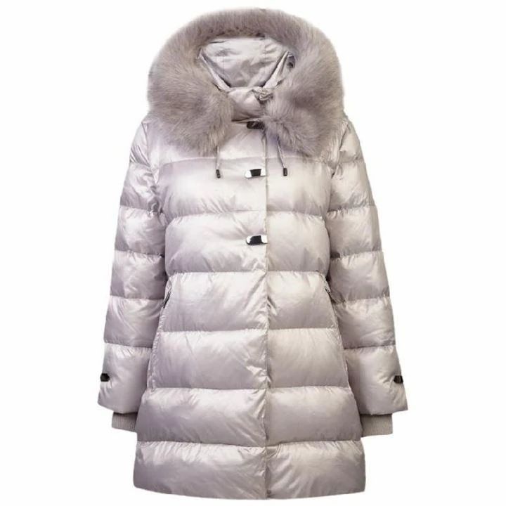 Ladies Down Winter Jacket With Faux Fur Hood