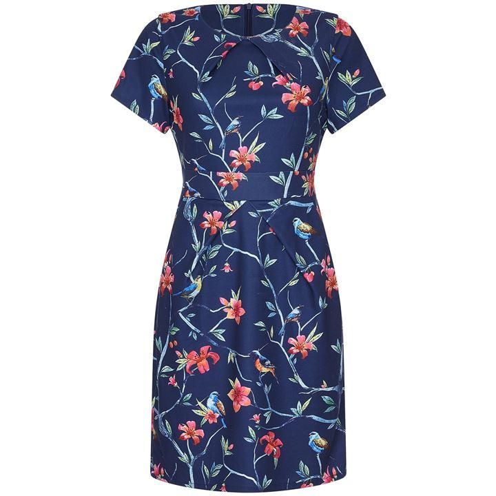 Tropical Dress With Pocket Detail