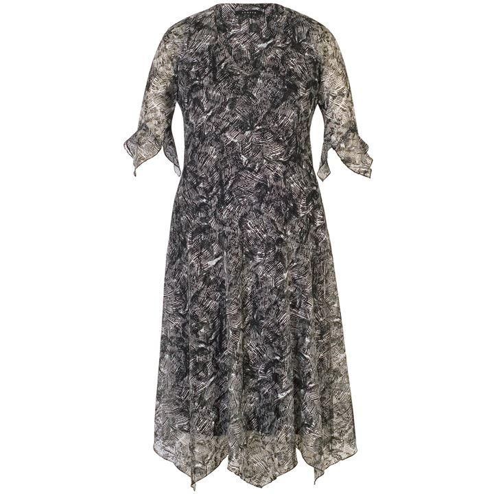 Printed Lace Jersey Dress