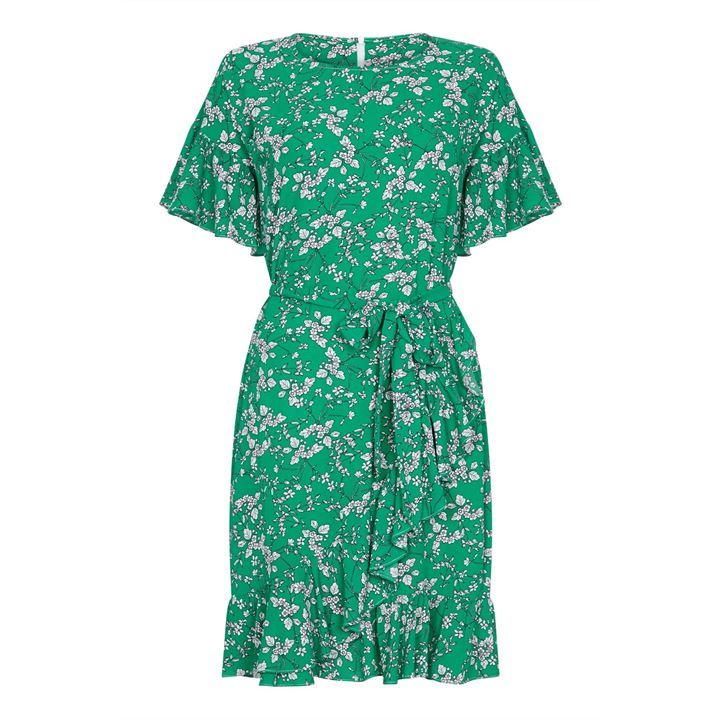 Ditsy Floral Pattern Ruffle Dress