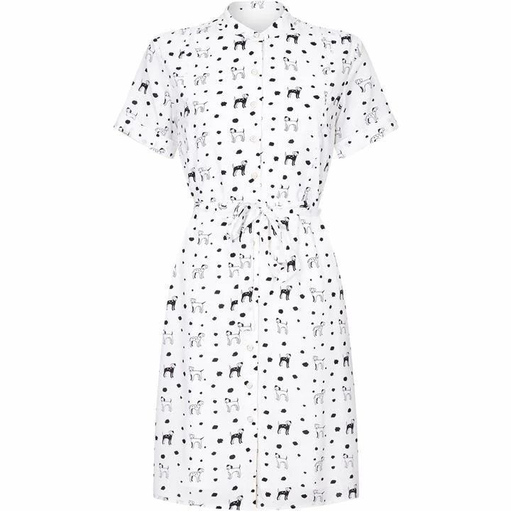 Dalmatian Dog Print Shirt Dress