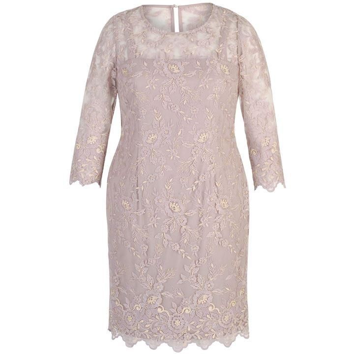 Allover Embroidered Mesh Dress