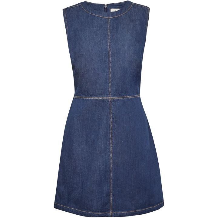 Linaire Contrast Stitch Pinafore Dress