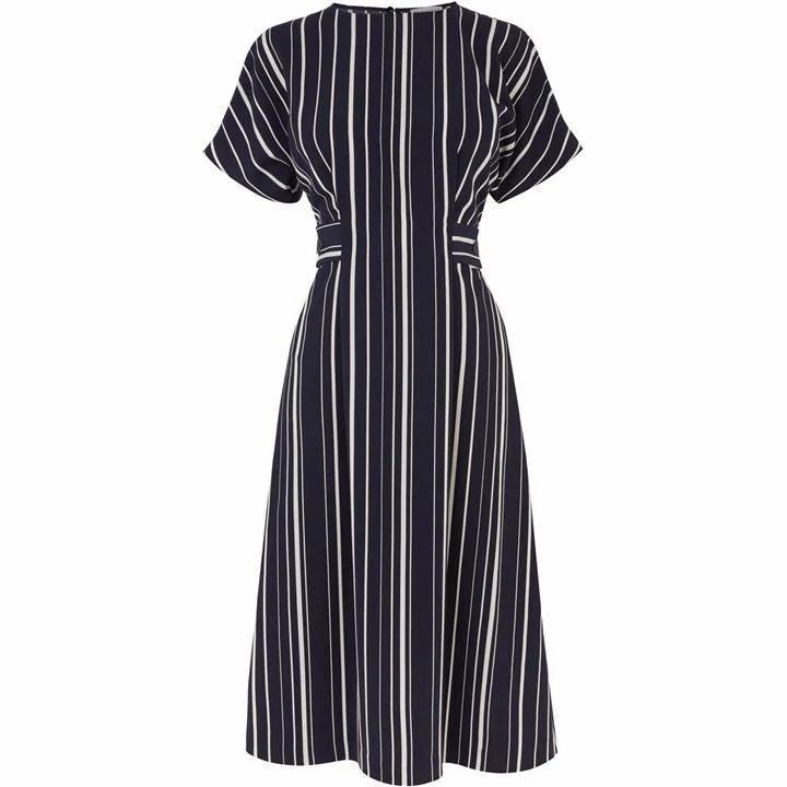 Stripe Button Side Midi Dress