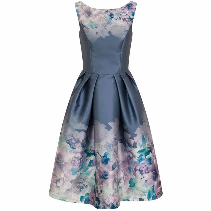 Digital Floral Print Midi Dress