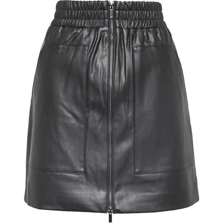 Brishen Pu Zip Front Mini Skirt